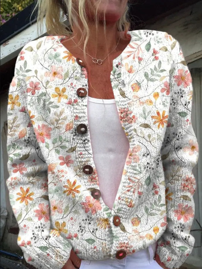 3D Digital Printing Cardigan Knitted Coat hercurva