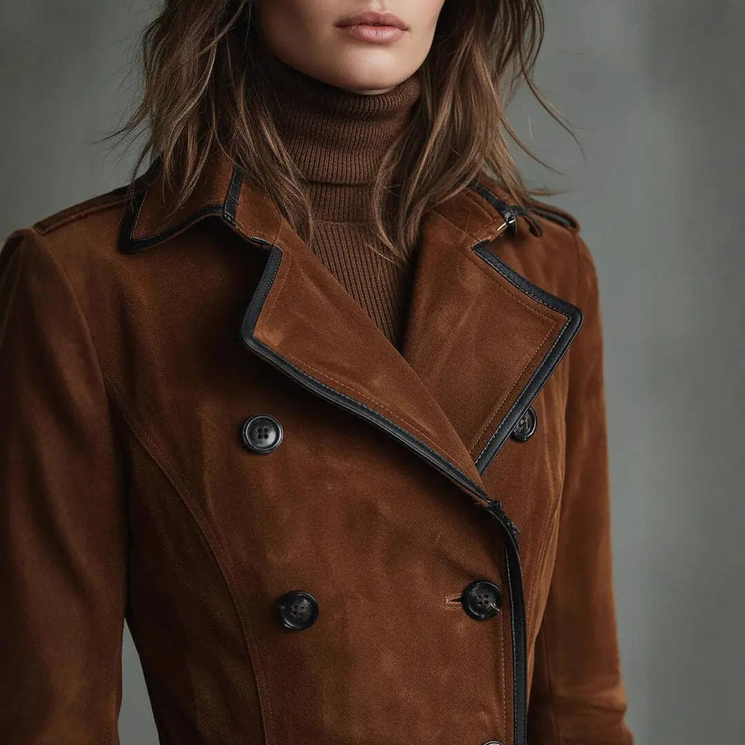 New Women's Clothing Fall Winter Coat Lapel Western Style Suede Long hercurva