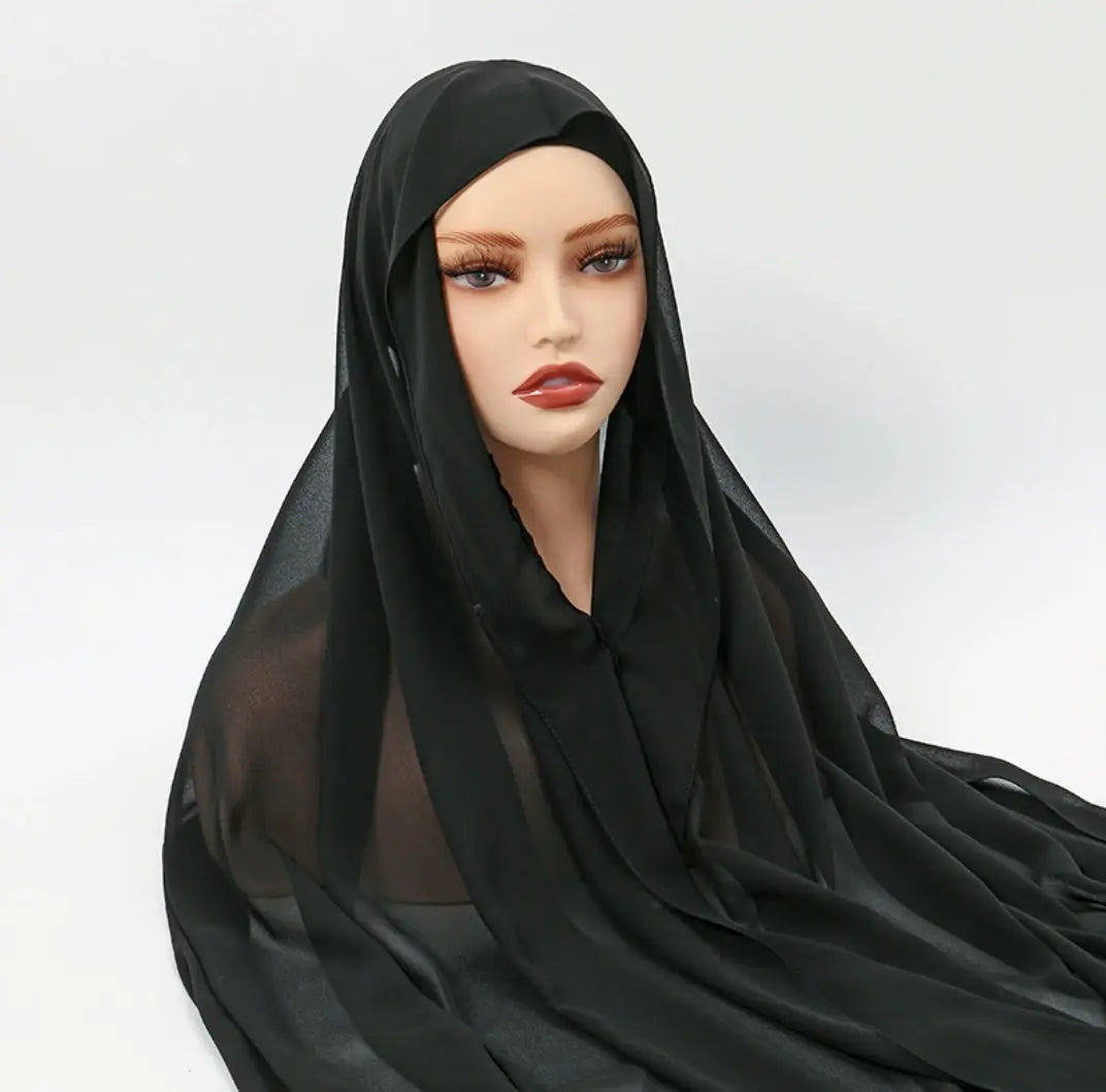 Lazy Chiffon Convenient Headscarf Magnetic Buckle Fixed hercurva