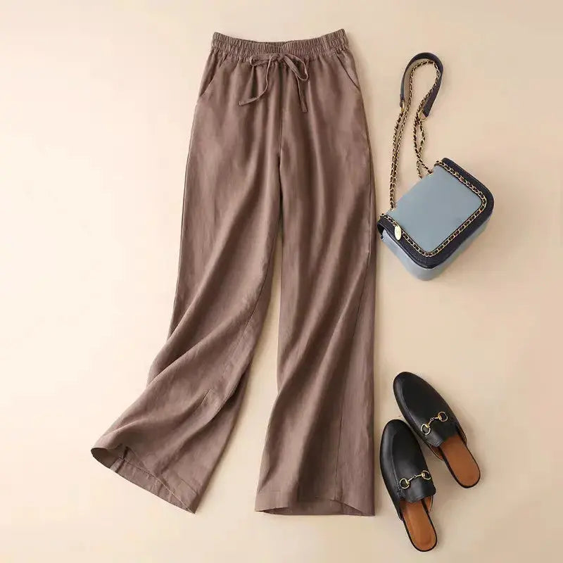 Literature And Art Cotton And Linen Large Casual Wide Leg Pants Women hercurva