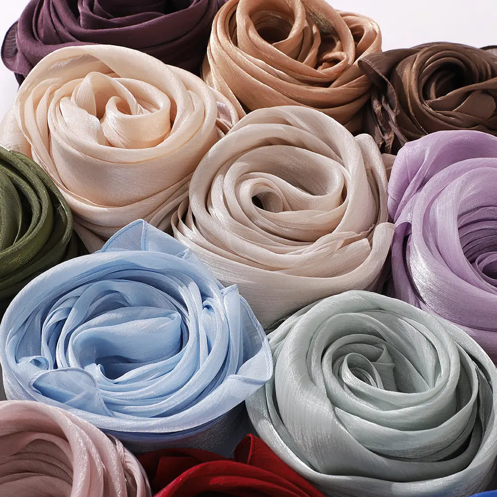 Breathable Cool Island Satin Smooth Silk Toe Scarf hercurva