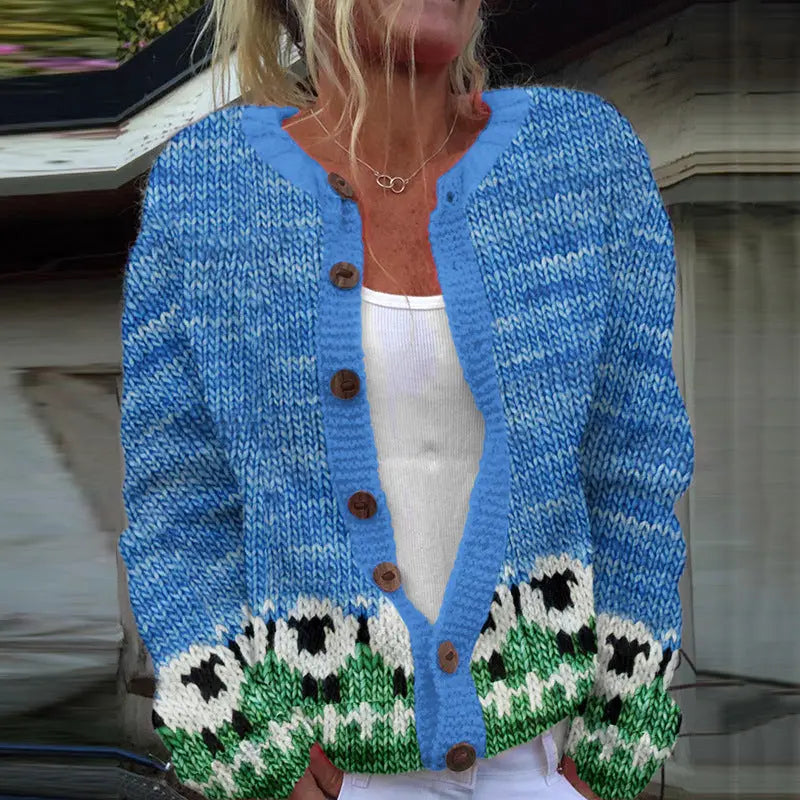 3D Digital Printing Cardigan Knitted Coat hercurva