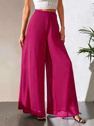 Casual Chiffon Wide-leg Pants Loose Trousers hercurva