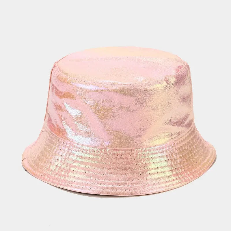 New Lacquer Leather Fisherman Hat Female Creativity hercurva