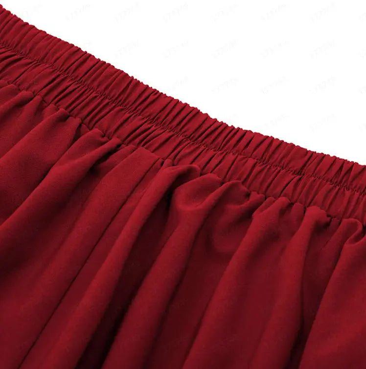 Women's Fashion Casual Skirt With Pockets Retro High Waist Pleated hercurva