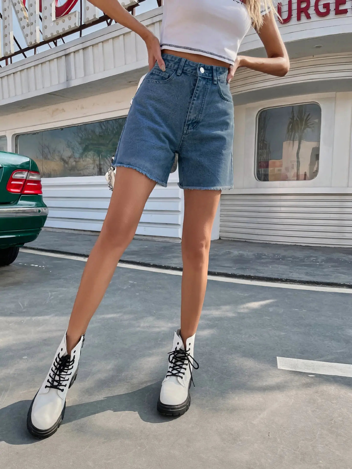 High Waist Loose Casual Women's Denim Shorts hercurva