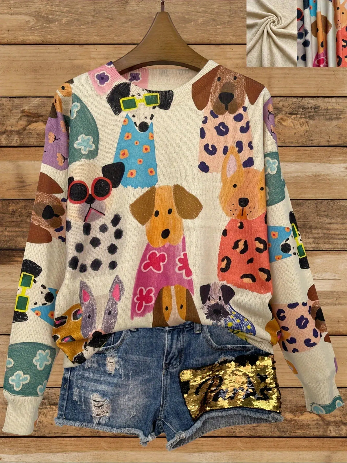 Color Printed Light And Transparent Sweater hercurva
