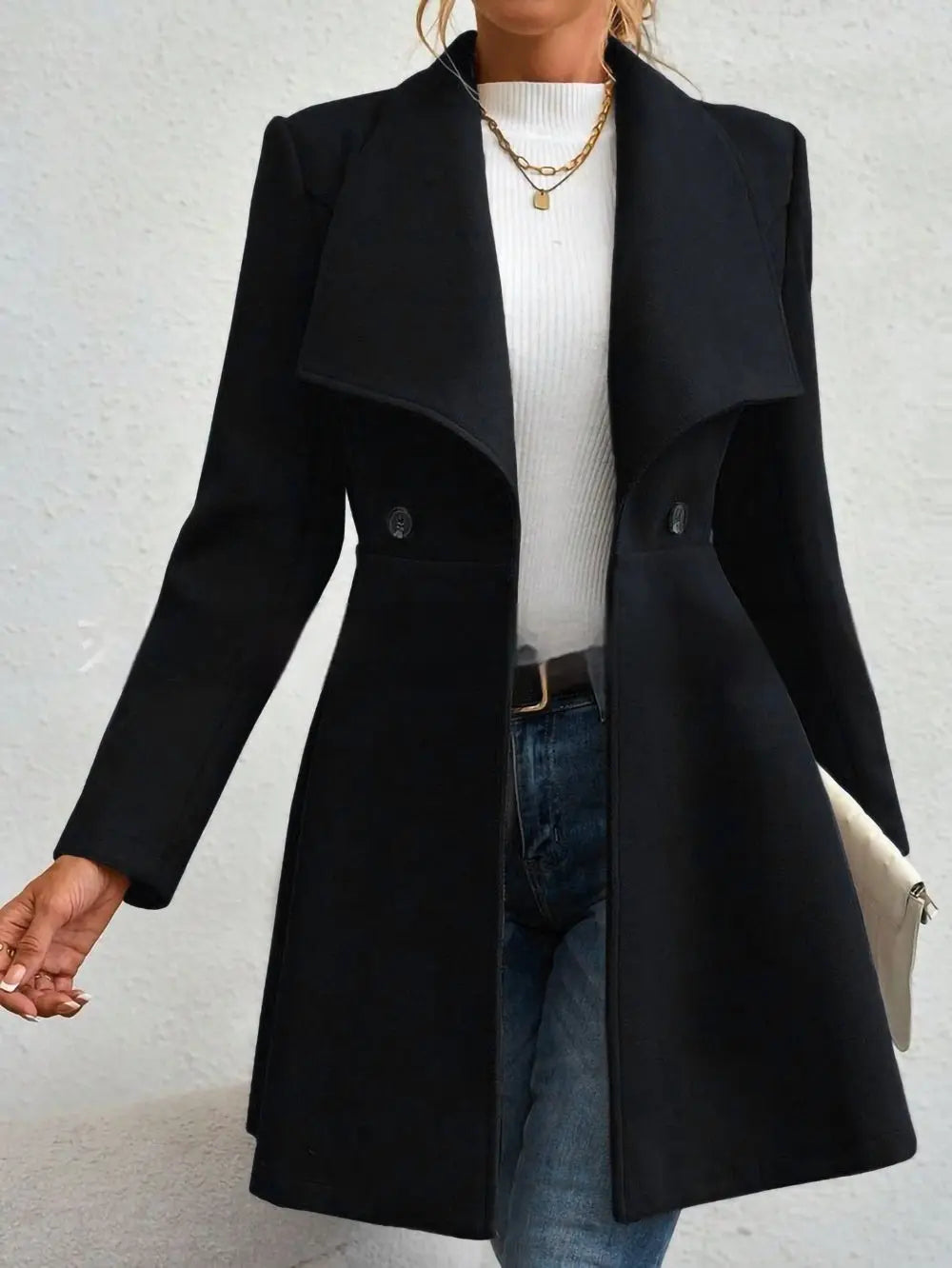 Women's Coat Slim Fit Long Fashion Lapel hercurva