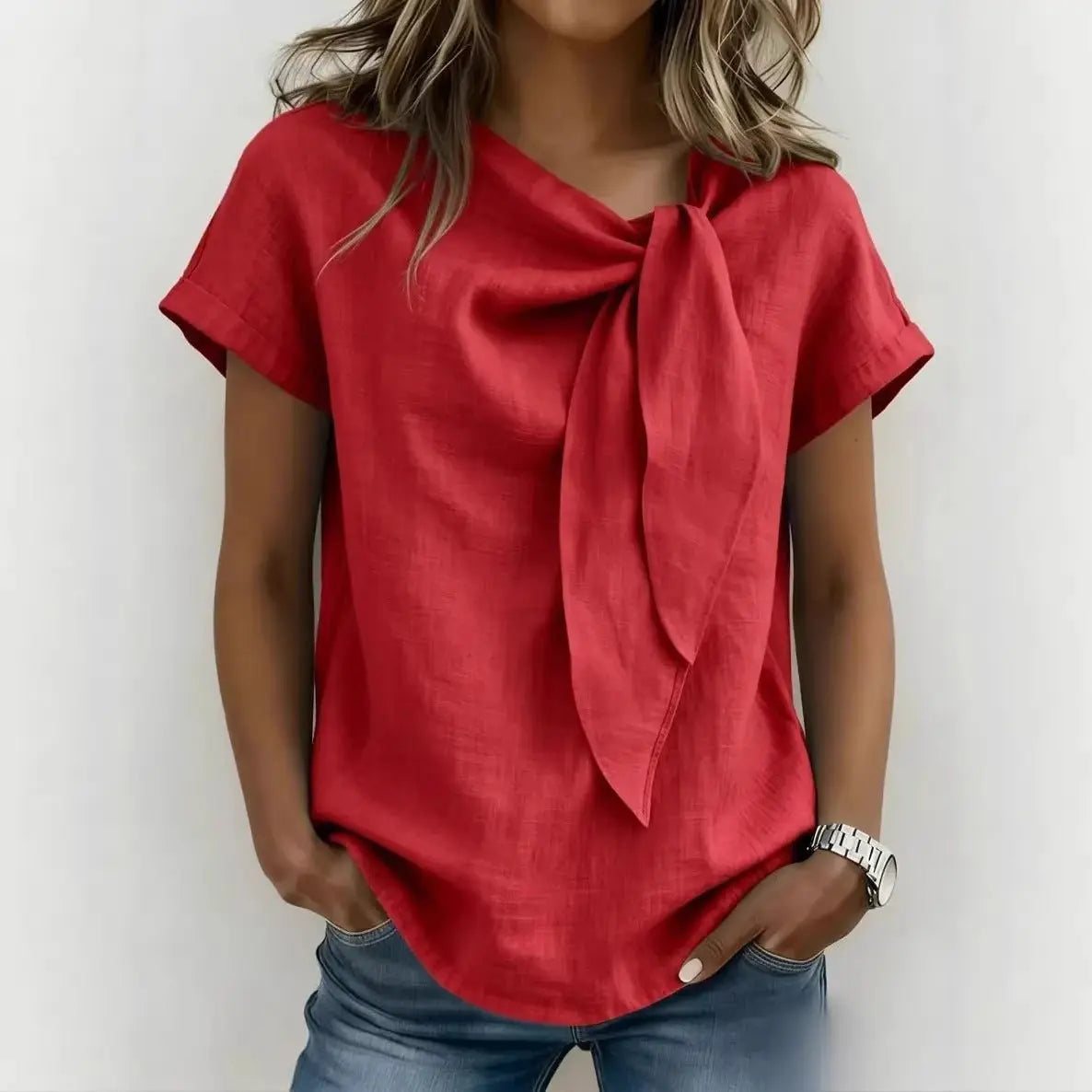 Women's Summer Short Sleeve Casual T-Shirt - Cotton Blend Lightweight Everyday Top For Daily Wear hercurva