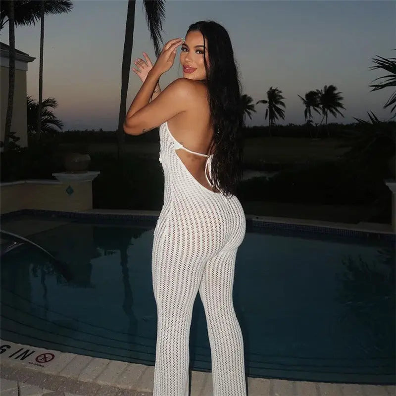 Knitted Hollow Backless Bodysuit Women hercurva