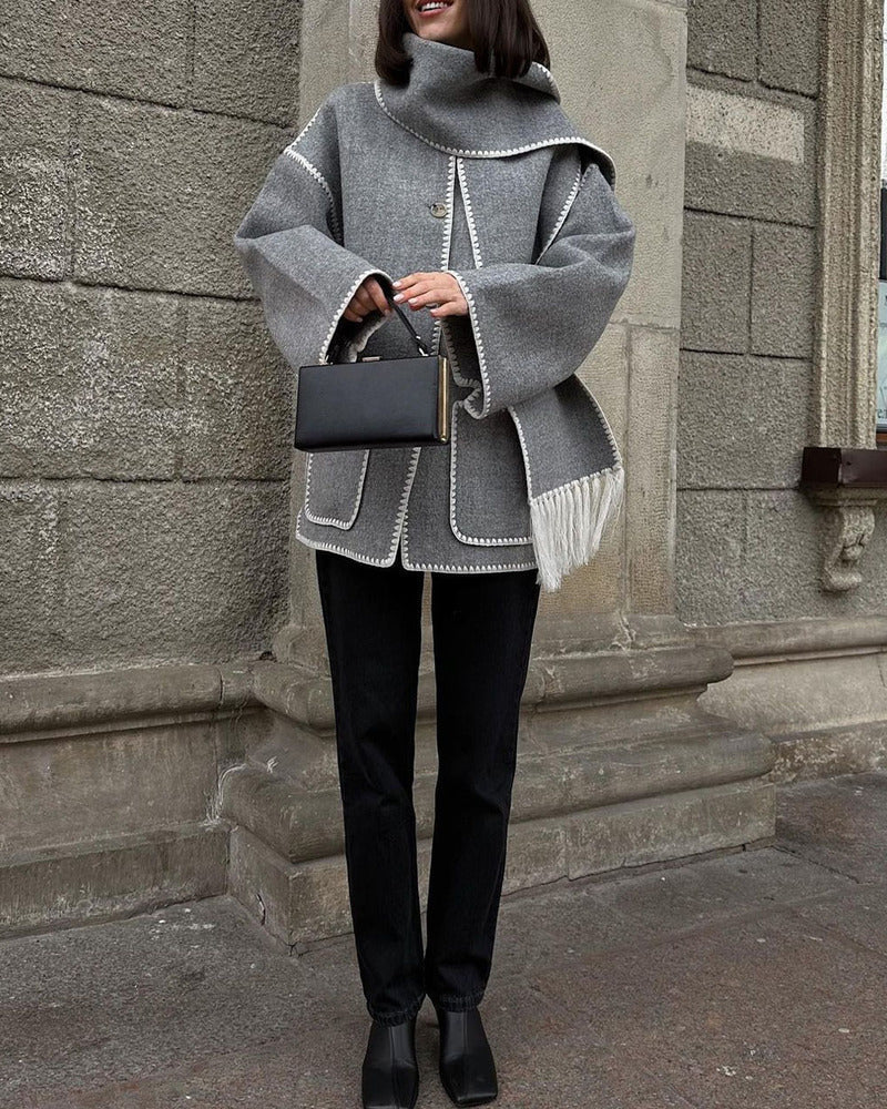 SUMA - Hepburn Style Woolen Cape Coat RSA11568