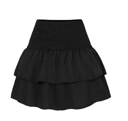 Women's Pleated Ruffles Printed Dress Fashion Floral Bohemian Short Skirt hercurva