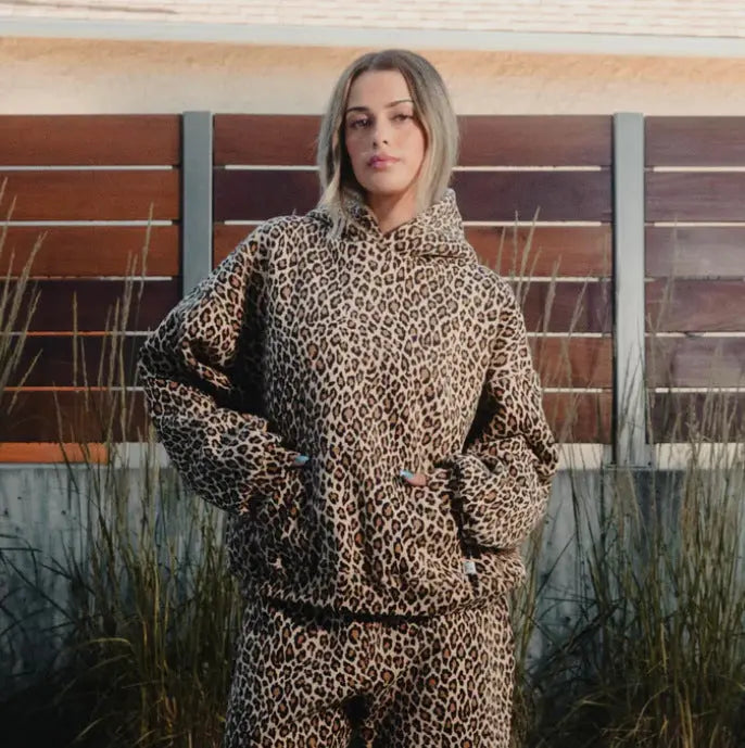 American Vintage Leopard Print Printed Hoodie Men And Women hercurva