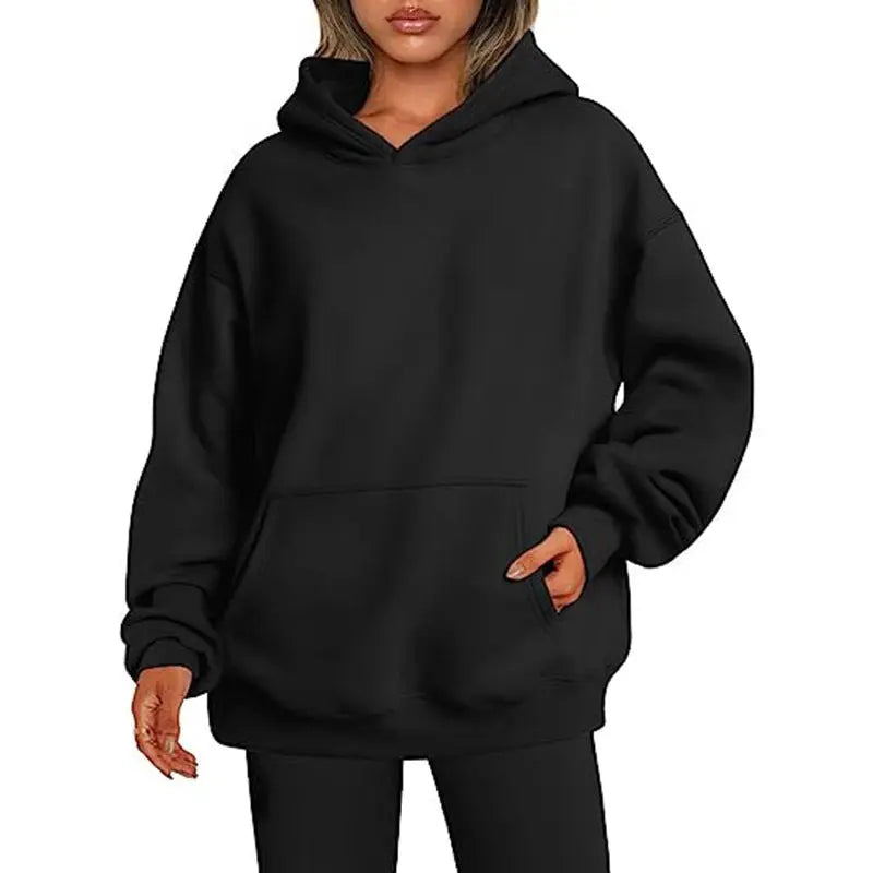 Women's Hoodies With Pockets Fashion Solid Sweatshirt Oversized Hooded Sweater Womens Clothing hercurva