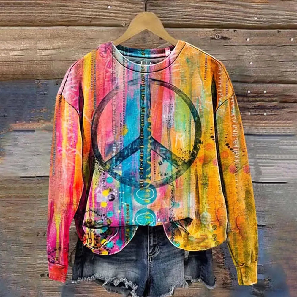 Women's Printed Drop-shoulder Sweater hercurva
