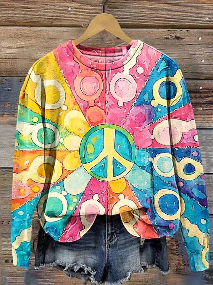 Women's Printed Drop-shoulder Sweater hercurva