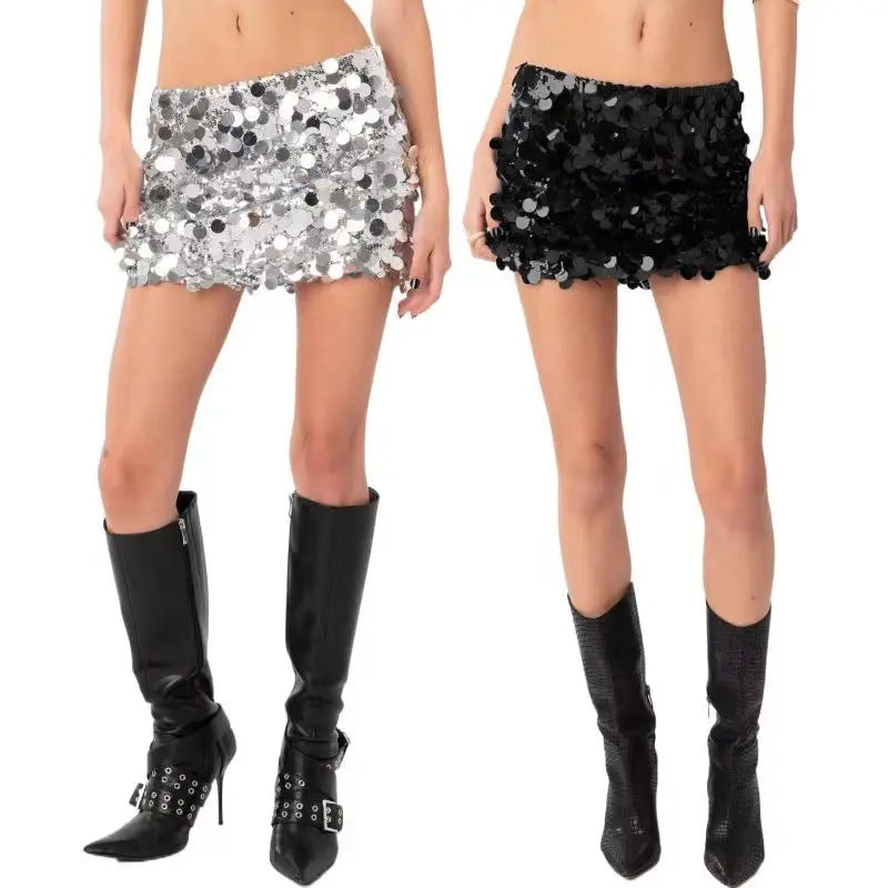 Women's Irregular Sequin Fashion Short Skirt hercurva