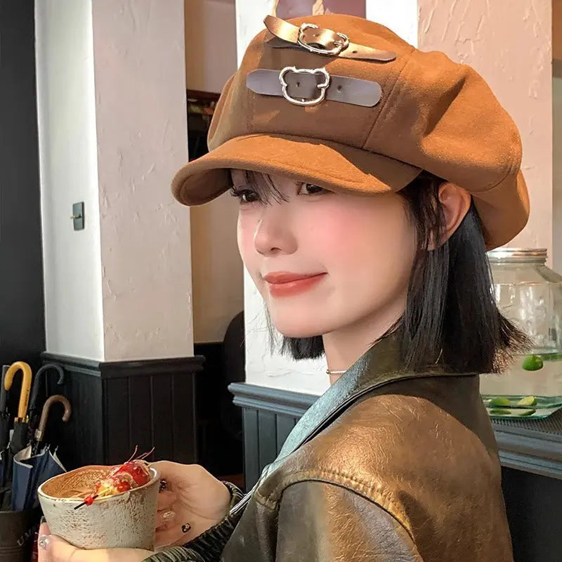 Cloud Hat For Women Autumn And Winter All-matching Small Face hercurva