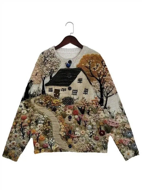 Color Printed Light And Transparent Sweater hercurva