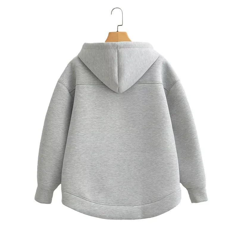 Winter Zipper High Street Double Pocket Oversized Loose Sweater hercurva