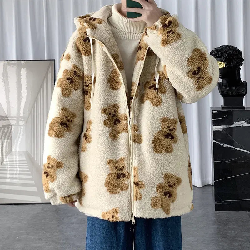 Cotton Coat Full Print Bear Sweater hercurva