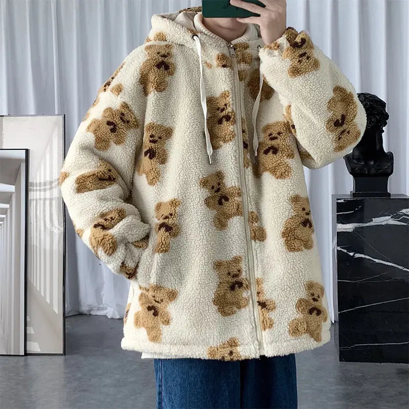 Cotton Coat Full Print Bear Sweater hercurva