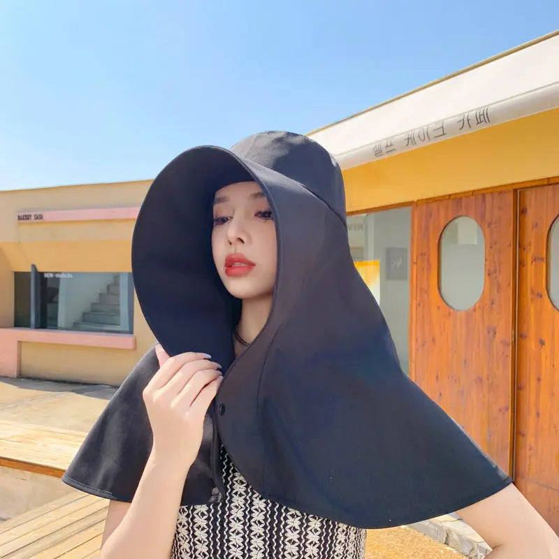 Integrated Neck And Shawl Sunscreen Hat hercurva