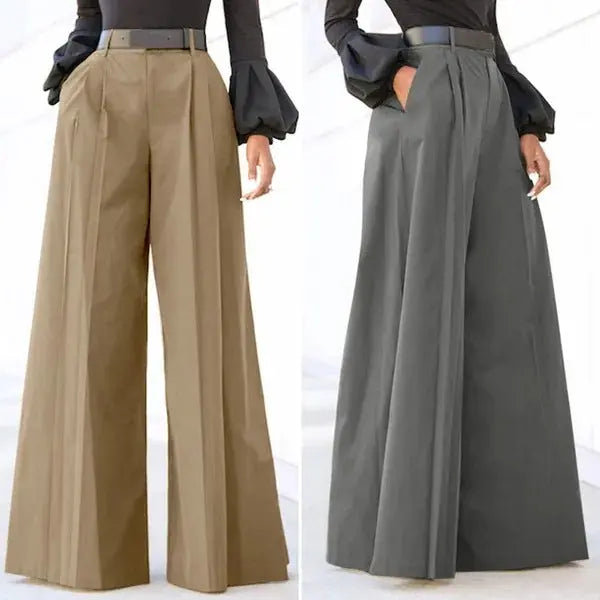 High Waist Wide Leg Trousers Bell-bottom Pants Fashion Elegant Party hercurva