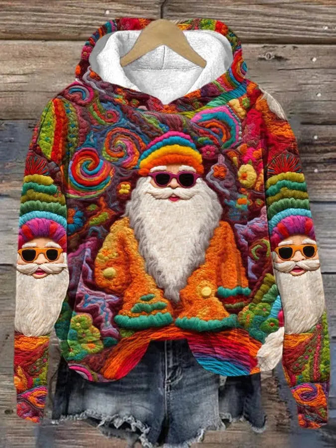 3D Digital Printing Christmas Couple Hooded Sweater Female hercurva