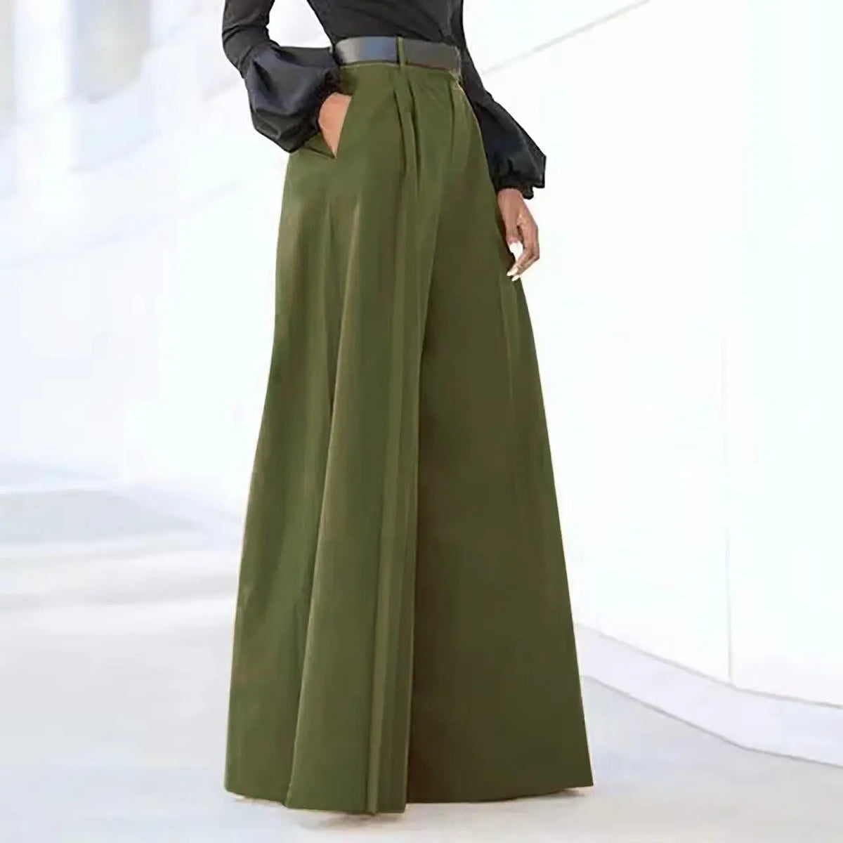 High Waist Wide Leg Trousers Bell-bottom Pants Fashion Elegant Party hercurva
