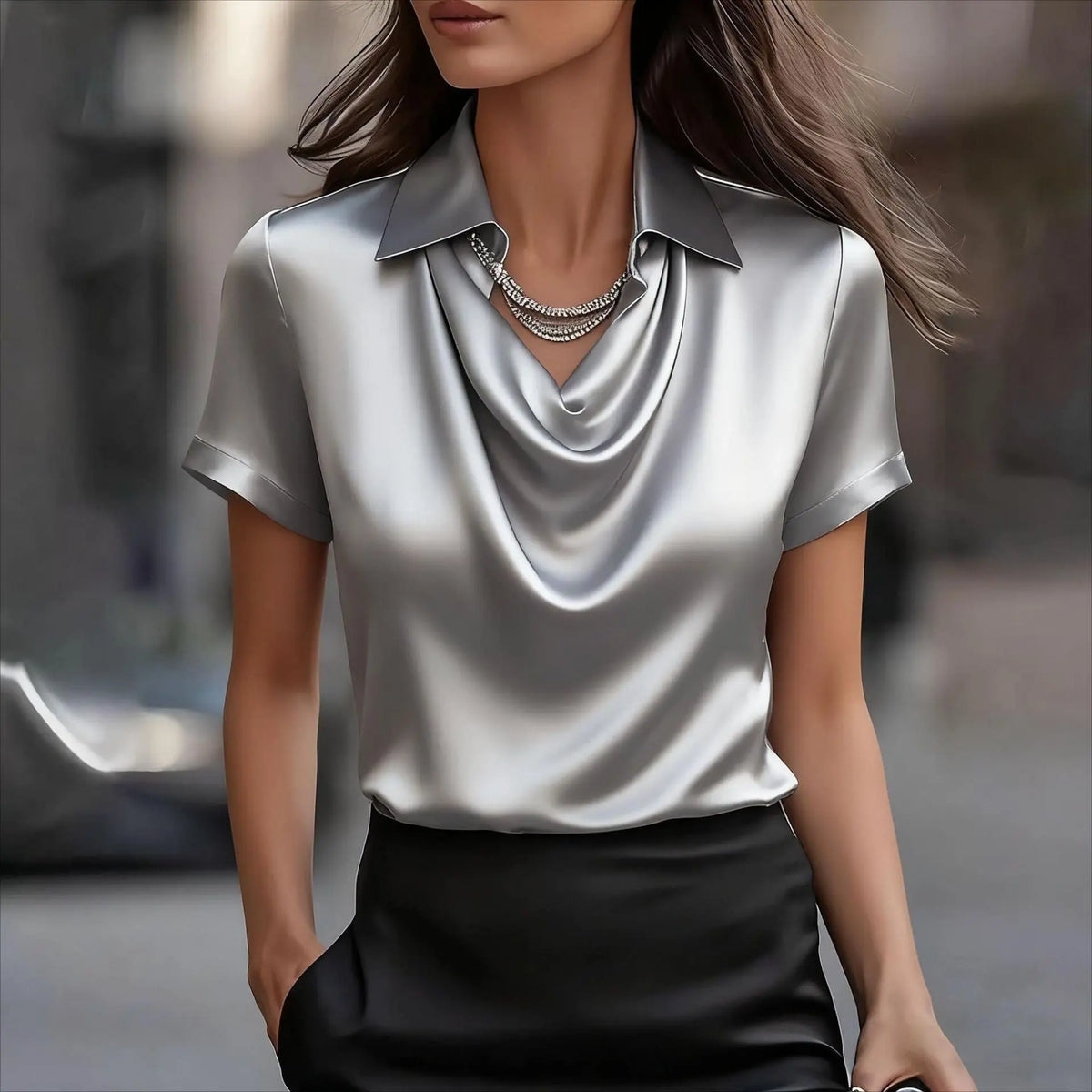 Simple Boat-neck Blouse For Women hercurva
