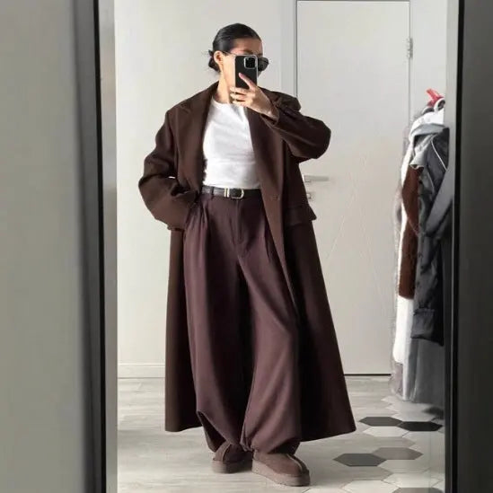 High Waist Mopping Commuter Draped Suit Pants hercurva