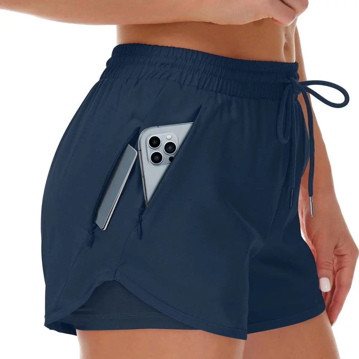 Women's Sports Shorts Running Yoga Fake Two Pieces hercurva