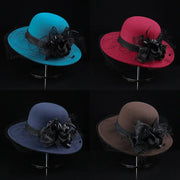Net Yarn Flowers Woolen Basin Hat Female European And American French Hepburn Style hercurva