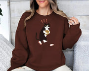 Women's Fashionable Solid Color Printed Long Sleeved Sweatshirt hercurva