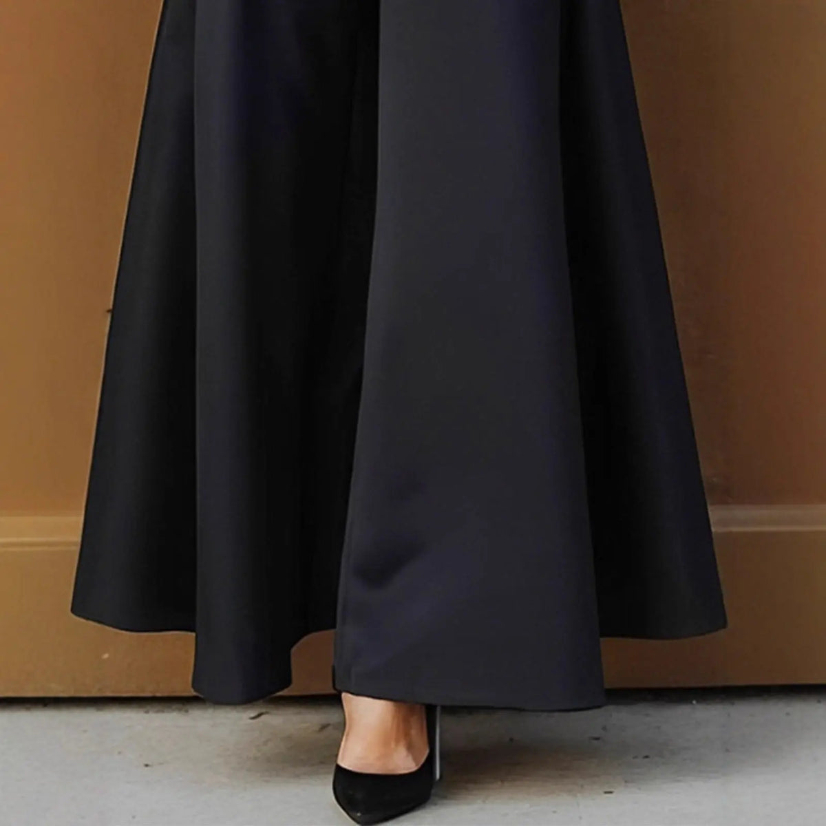 Cities Solid Color Wide-leg Pants No Belt hercurva