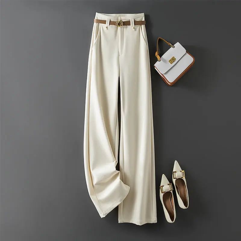 Narrow Wide-leg Pants Women's Autumn New Straight Loose Casual Suit Pants hercurva