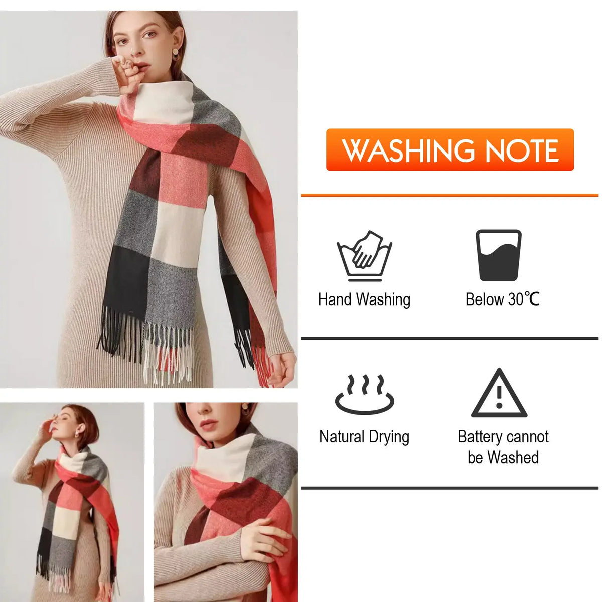 Thermal Multifunctional Electric Heating Scarf Women's Shawl Charging Heating hercurva