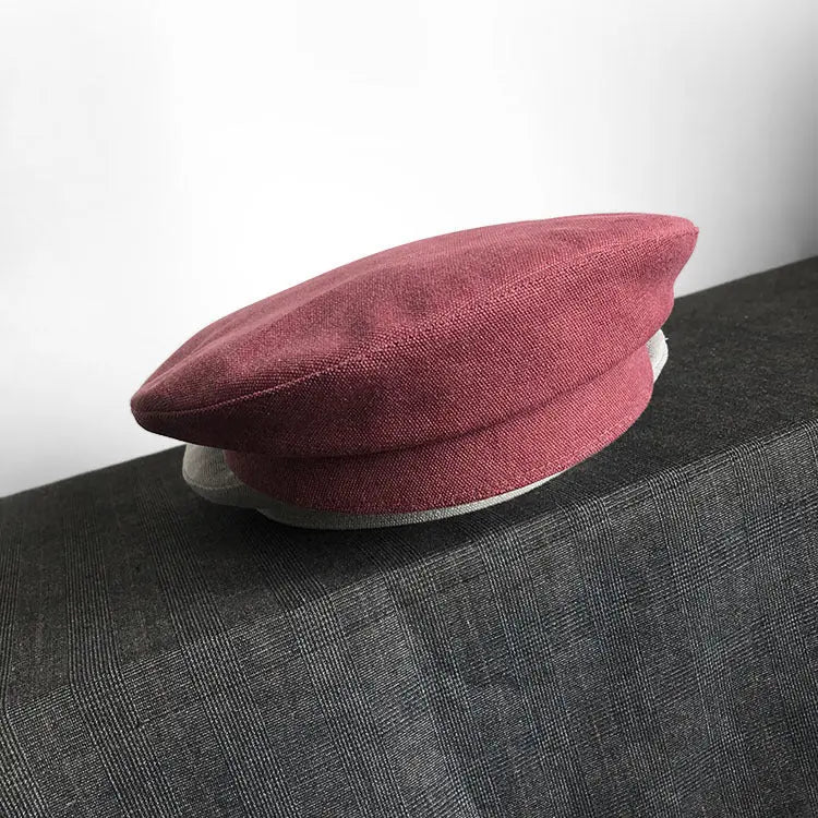 Dark Beret For Women With Large Faces Black Painters Cap hercurva