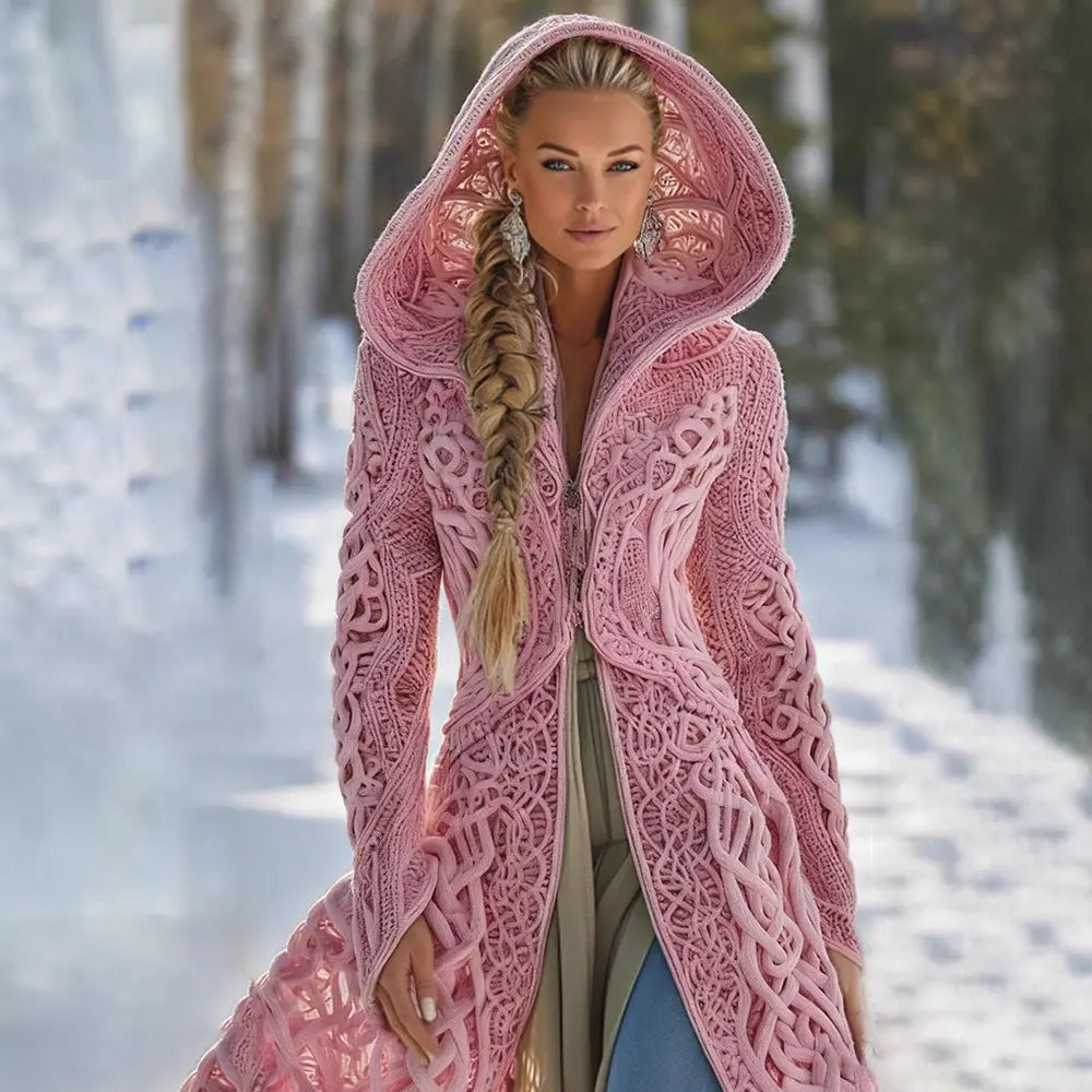 Long Loose-fitting Hooded Coat With A 3D Digital Print hercurva