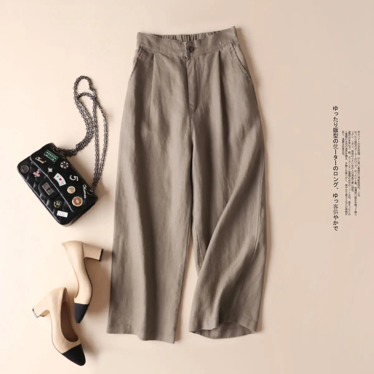 Cotton Linen Women's Wide Leg Thin Casual Pants hercurva