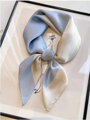 Artificial Silk Striped High-grade Korean Style Stylish Beach Arm Bag Silk Scarf hercurva