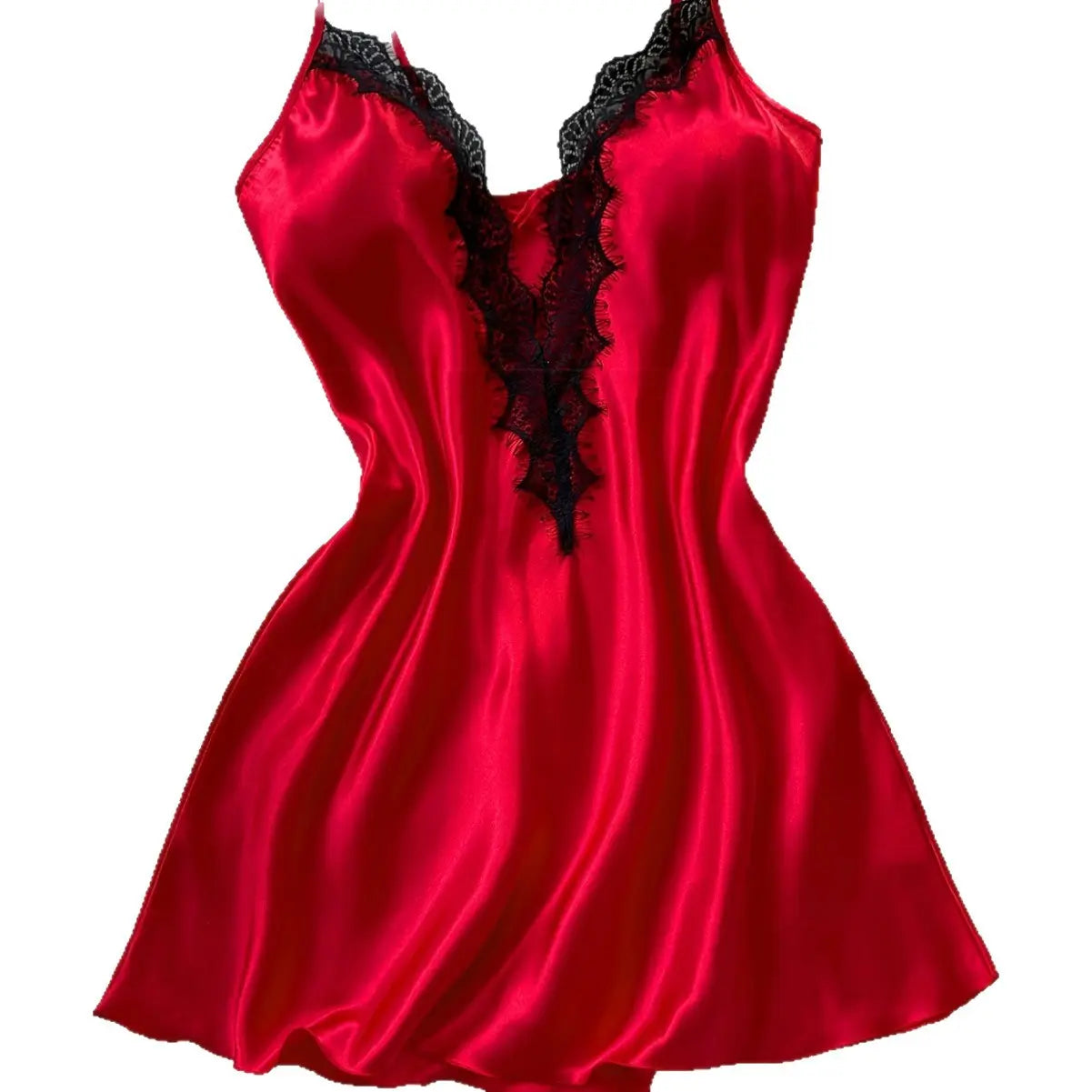 Lace-trimmed Womens Lightweight Springsummer Loungewear Nightdress hercurva