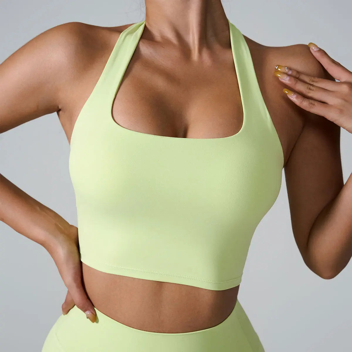 Halter Sports Push Up Bras Running Fitness hercurva