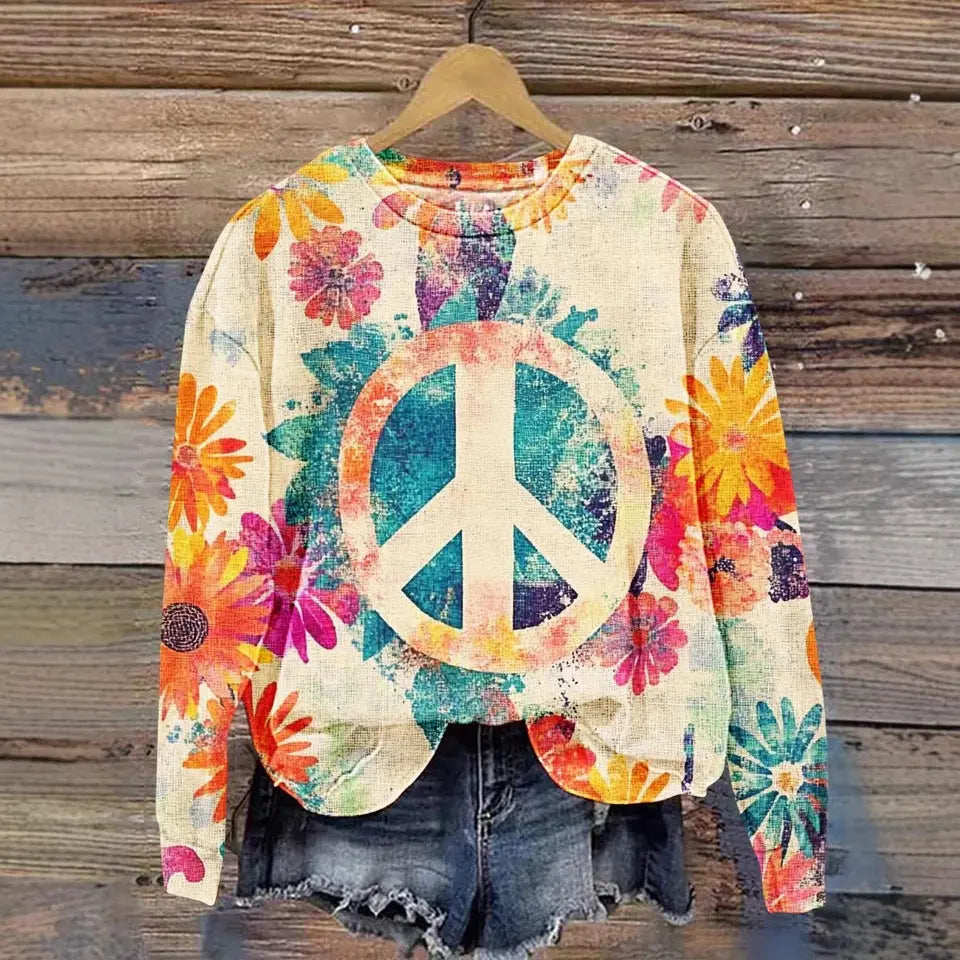 Women's Printed Drop-shoulder Sweater hercurva