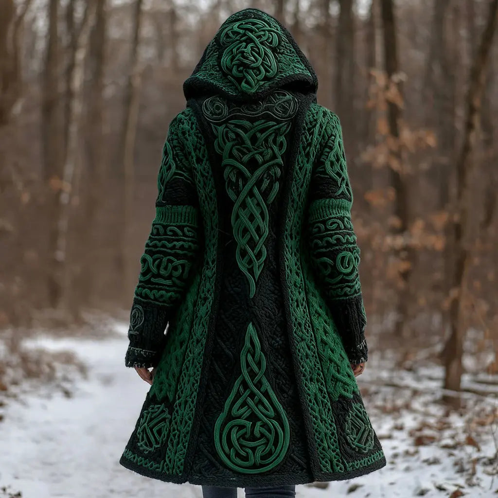 Long Loose-fitting Hooded Coat With A 3D Digital Print hercurva