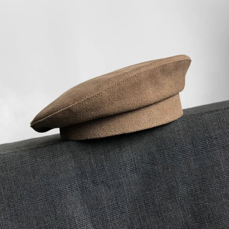 Dark Beret For Women With Large Faces Black Painters Cap hercurva