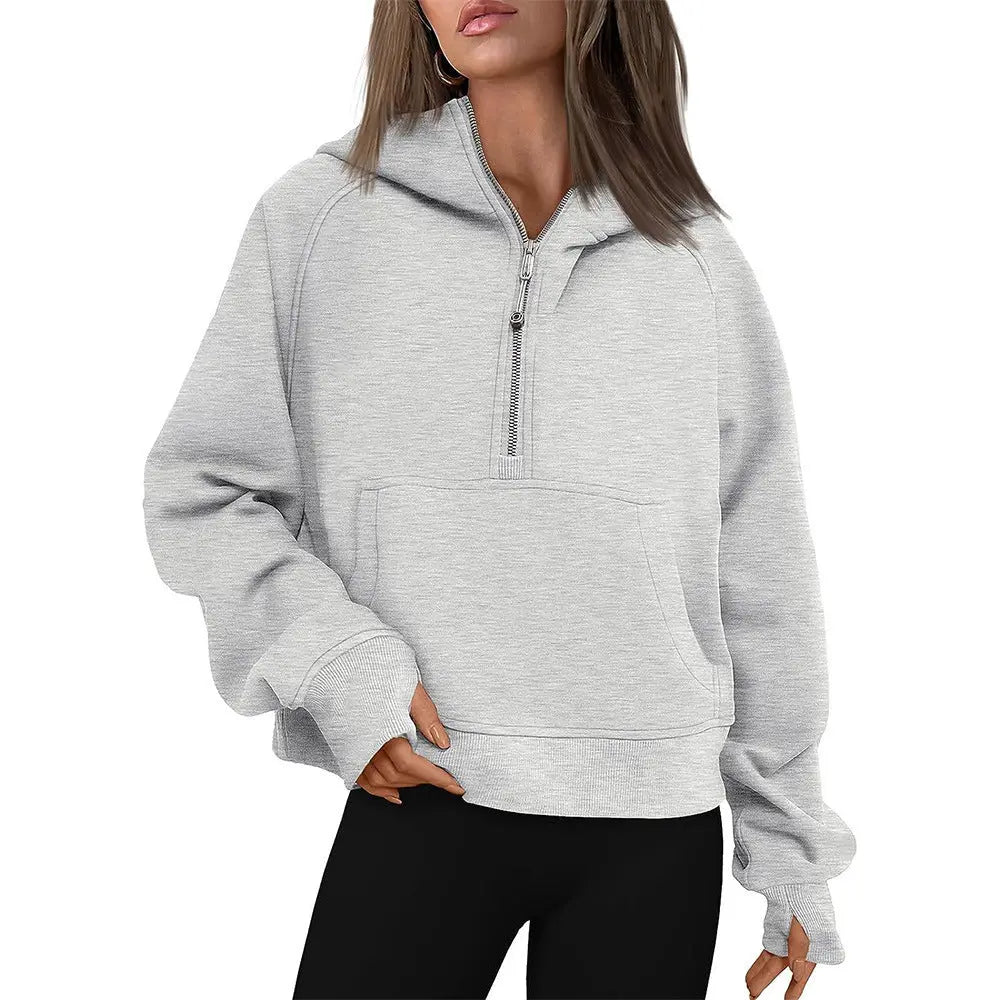 Fall Winter Hooded Zipper Thickening Sweater hercurva