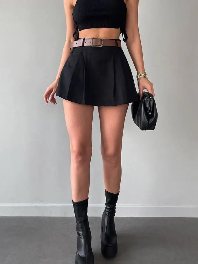Women's Fashion Solid Color High Waist Skirt hercurva