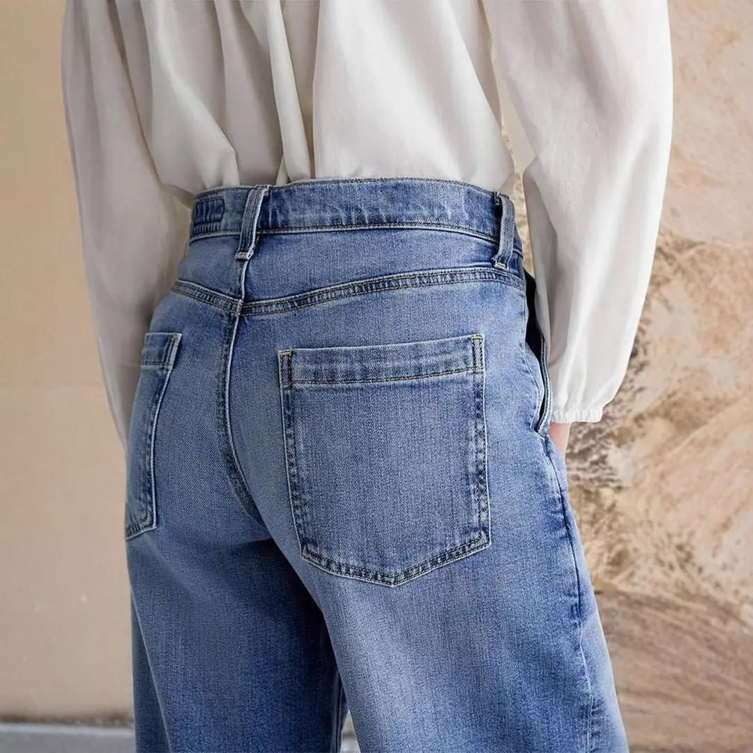 Embroidered Elastic Straight Pants Casual hercurva